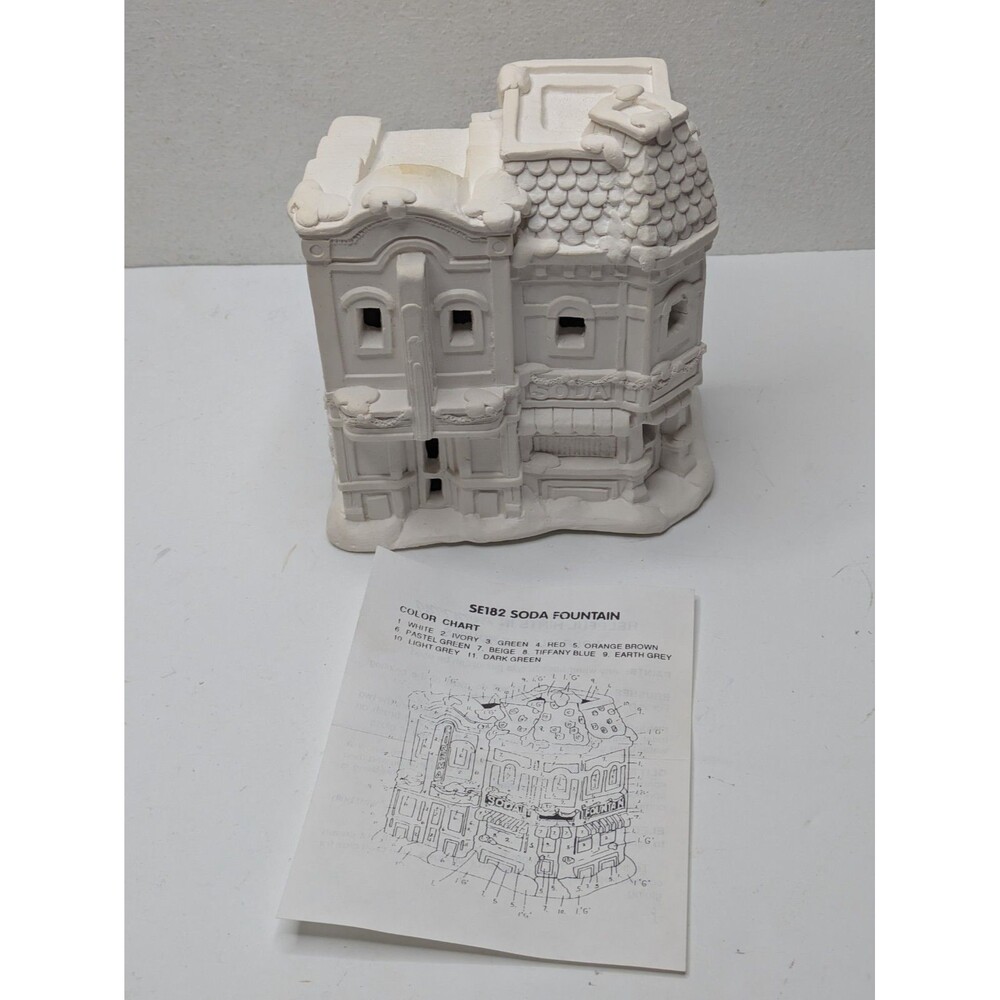 California Creations SE182 SODA FOUNTAIN / CINEMA Christmas Village Unsealed
